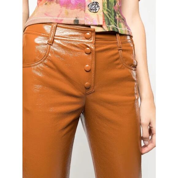 MSGM Vegan Leather Straight Leg Trousers Size XS NWT - Picture 5 of 11